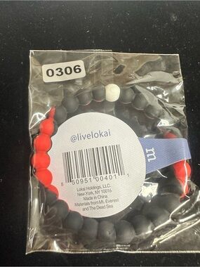Lokai Kids Red, Black & White Beaded Bracelet